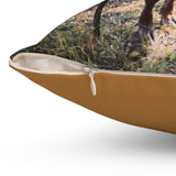 Don't let the horns fool ya!! Cow Throw Pillow