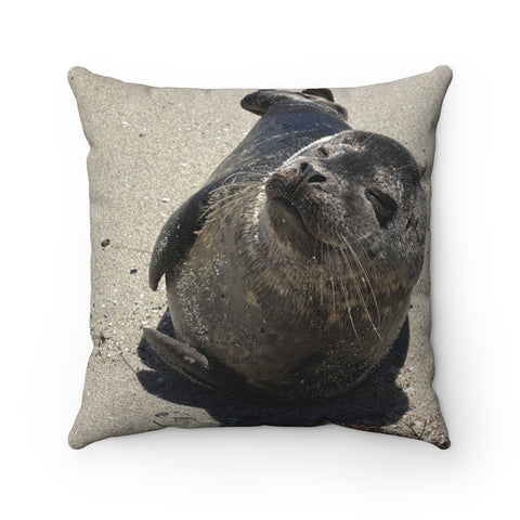 Real Baby Seal Throw Pillow