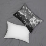 Moody Day.  Black and White Mountain Throw  Pillow