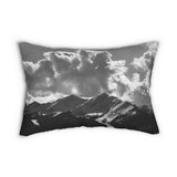 Moody Day.  Black and White Mountain Throw  Pillow