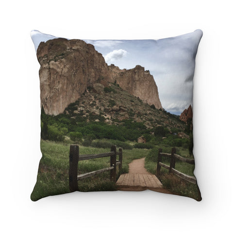 Walk where the views are amazing! Mountain Throw Pillow