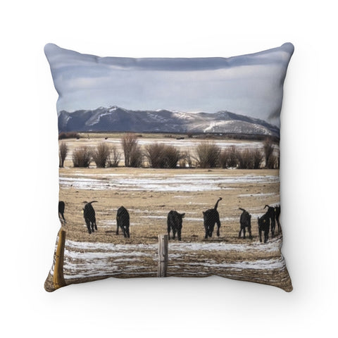 Baby fun! Square Baby Cows Throw Pillow